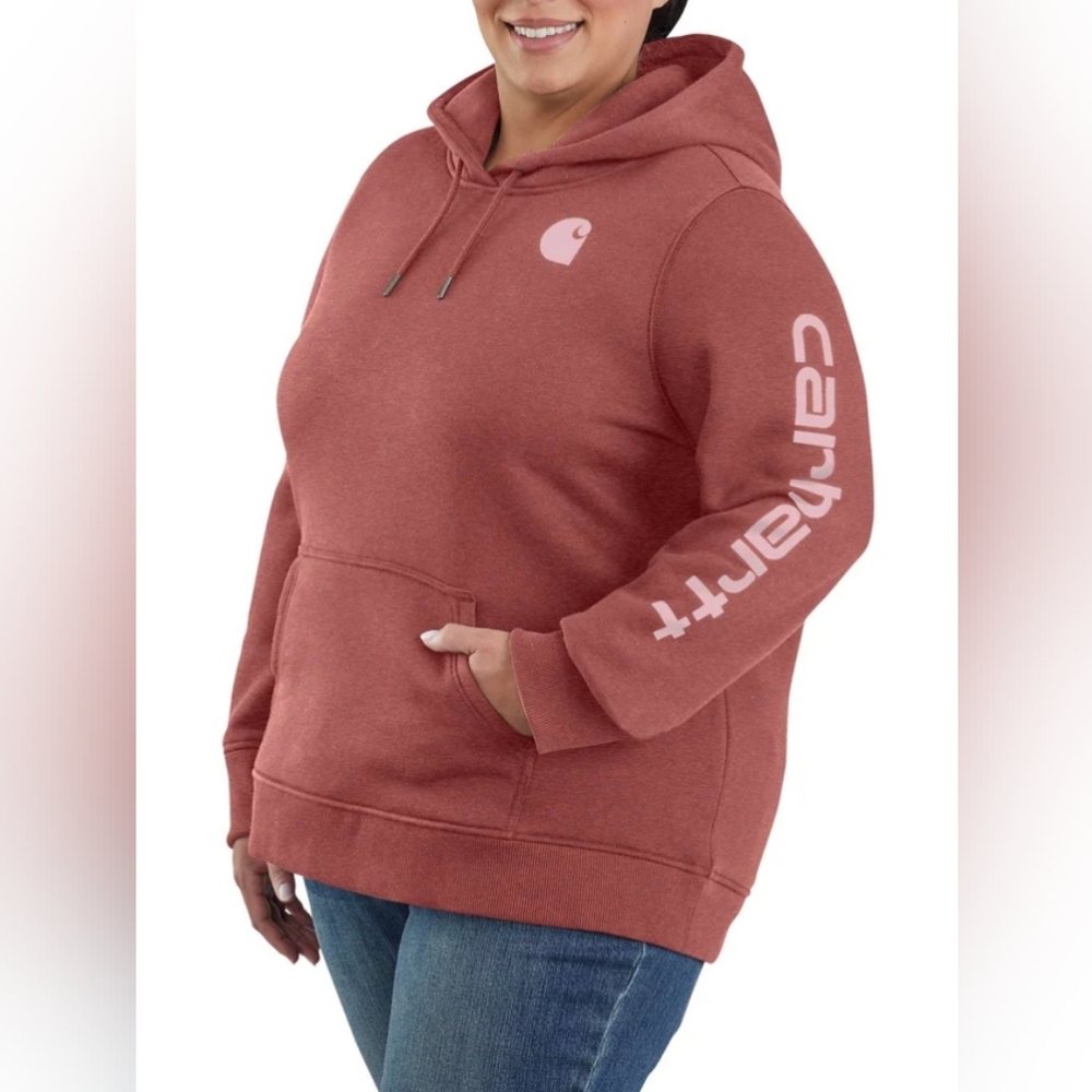 Carhartt Women's Midweight Logo Sleeve Graphic Hoodie Size 2X MSRP $64.99